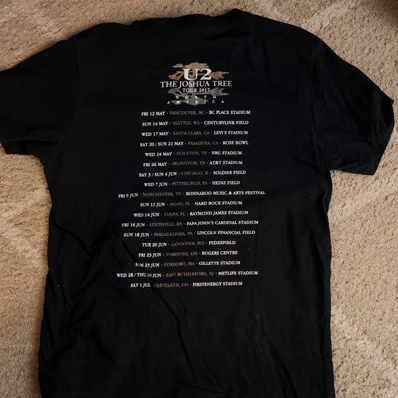 “RARE” NEW U2 The Joshua Tree Tour 2017 Black T-Shirt Med/Large - Picture 8 of 11